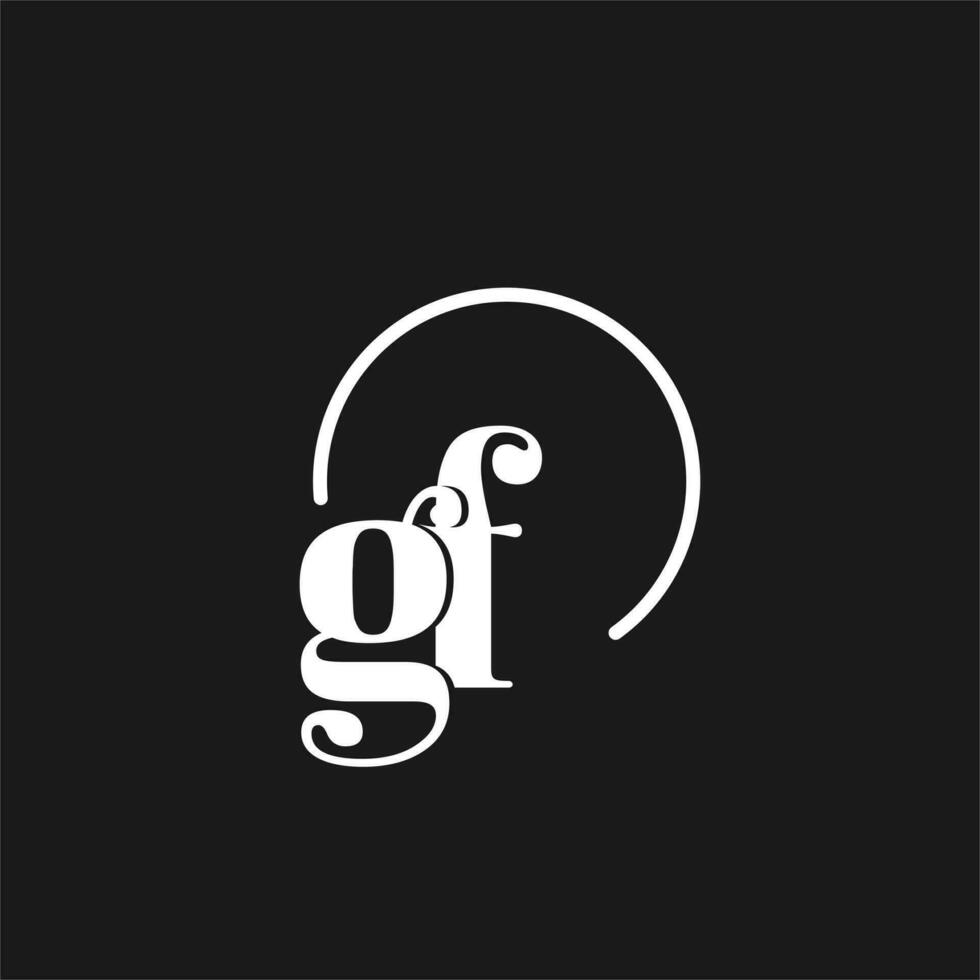 gf logotyp initialer monogram med cirkulär rader, minimalistisk och rena logotyp design, enkel men flott stil vektor