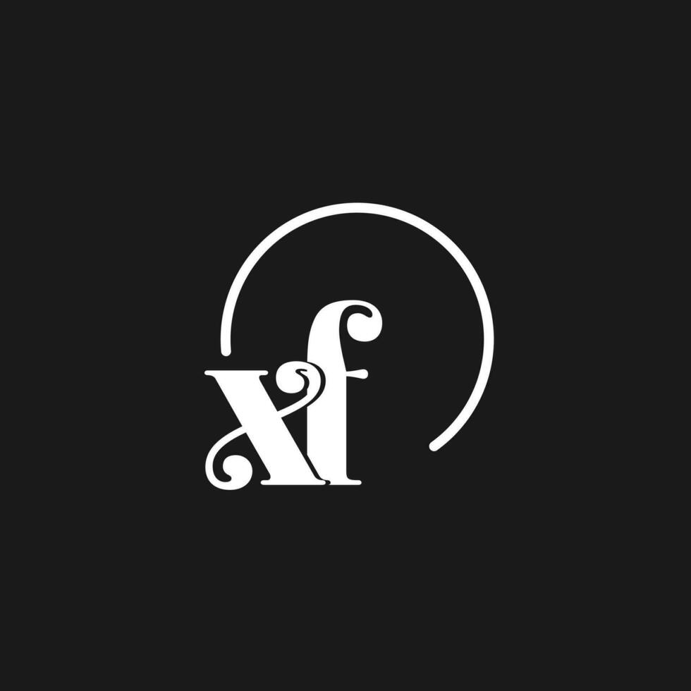 xf Logo Initialen Monogramm mit kreisförmig Linien, minimalistisch und sauber Logo Design, einfach aber nobel Stil vektor