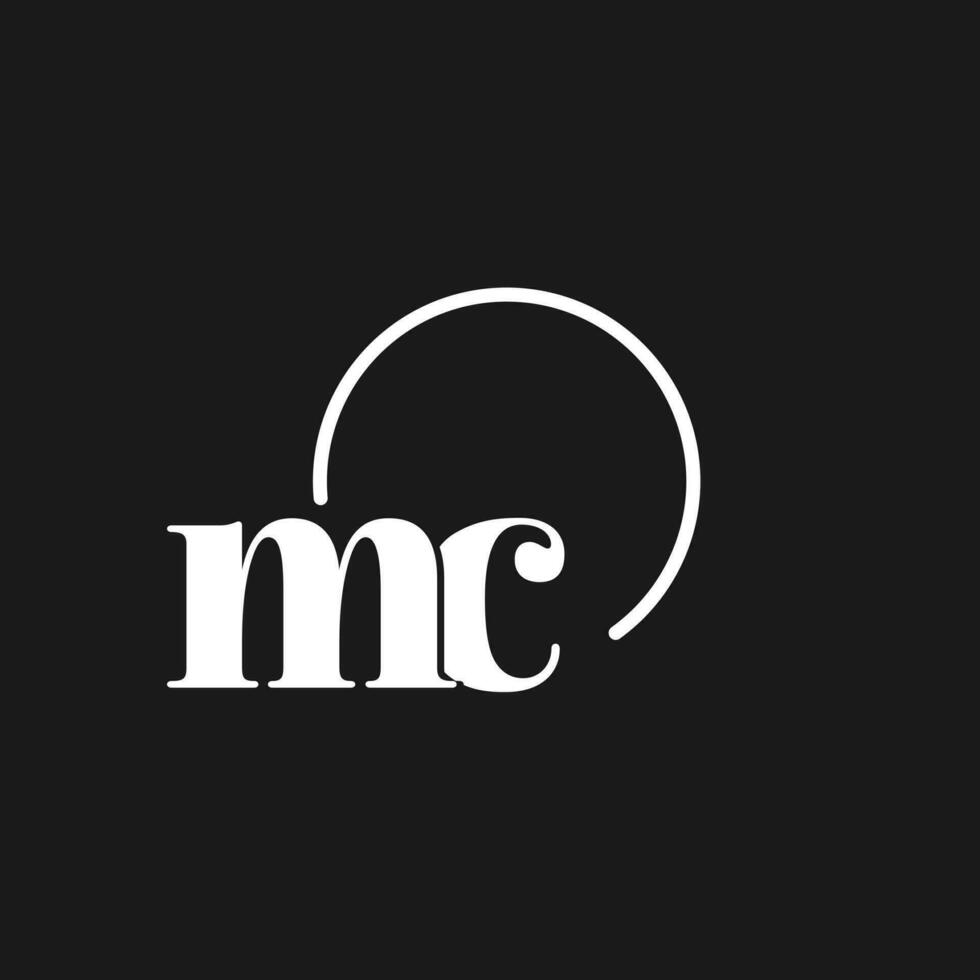 mc logotyp initialer monogram med cirkulär rader, minimalistisk och rena logotyp design, enkel men flott stil vektor