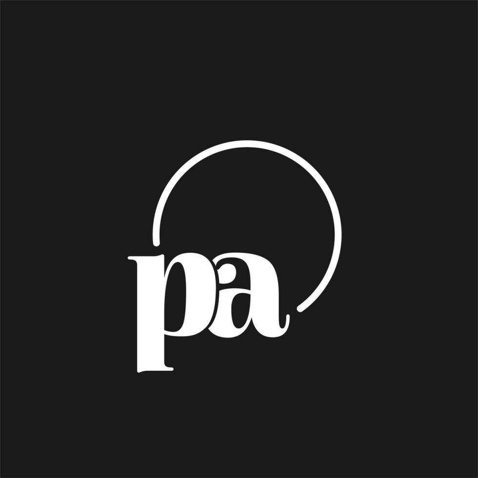 pa Logo Initialen Monogramm mit kreisförmig Linien, minimalistisch und sauber Logo Design, einfach aber nobel Stil vektor