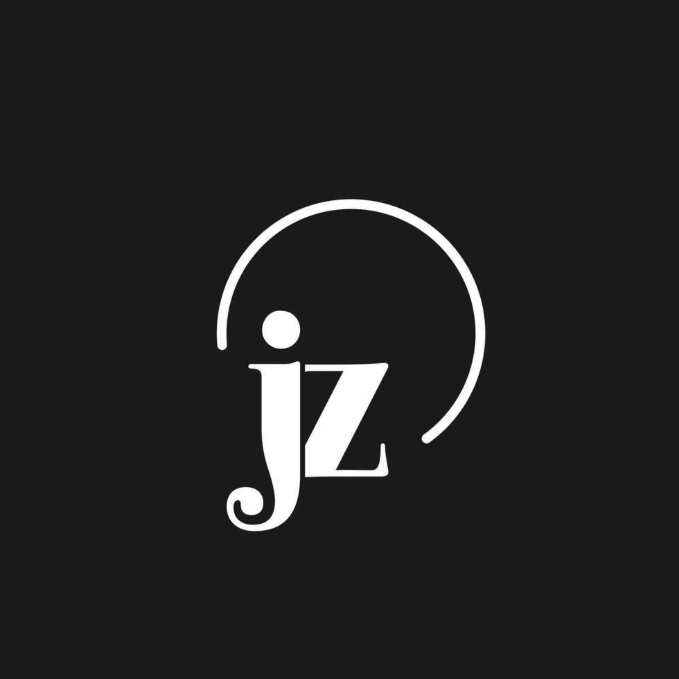 jz logotyp initialer monogram med cirkulär rader, minimalistisk och rena logotyp design, enkel men flott stil vektor