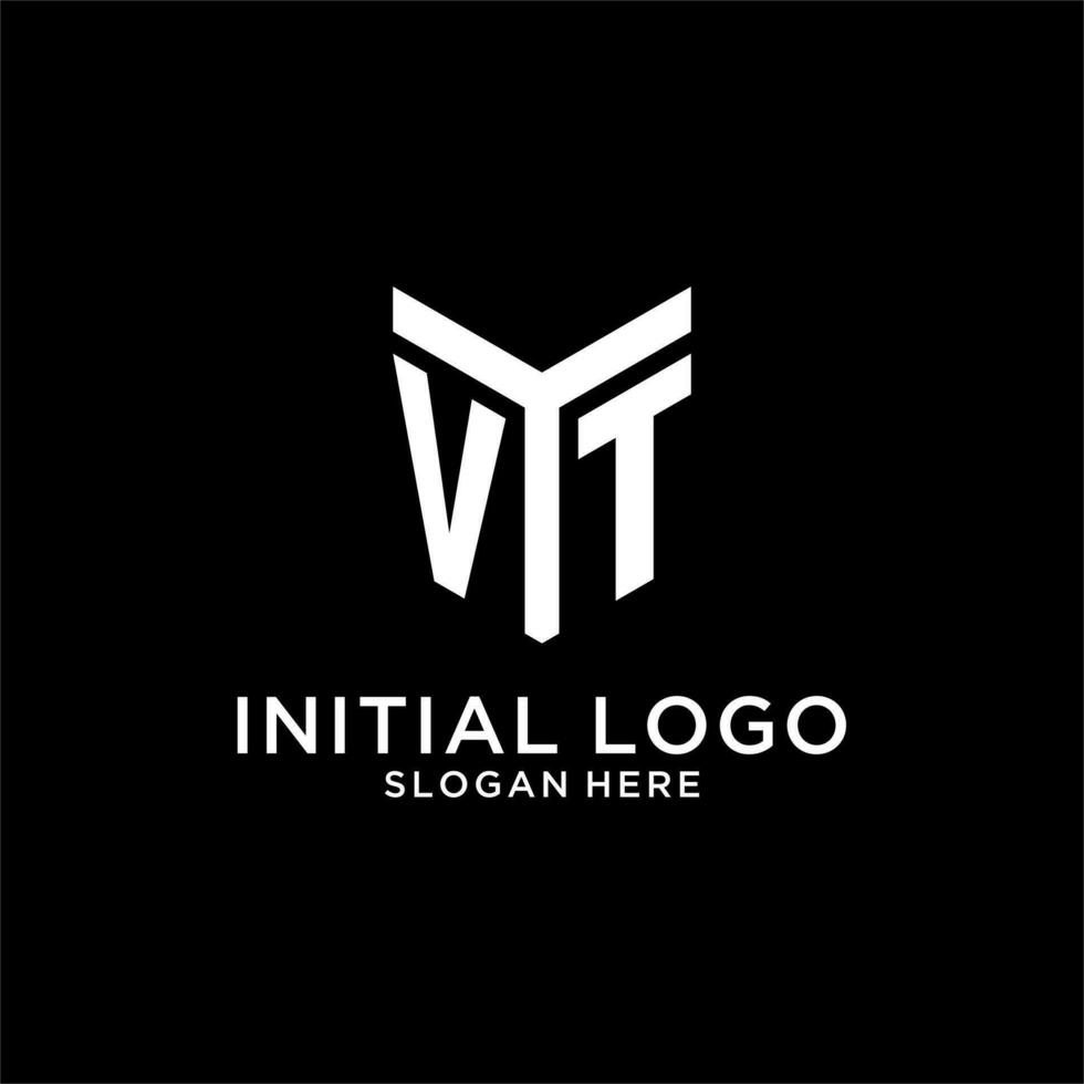 vt Spiegel Initiale Logo, kreativ Fett gedruckt Monogramm Initiale Design Stil vektor