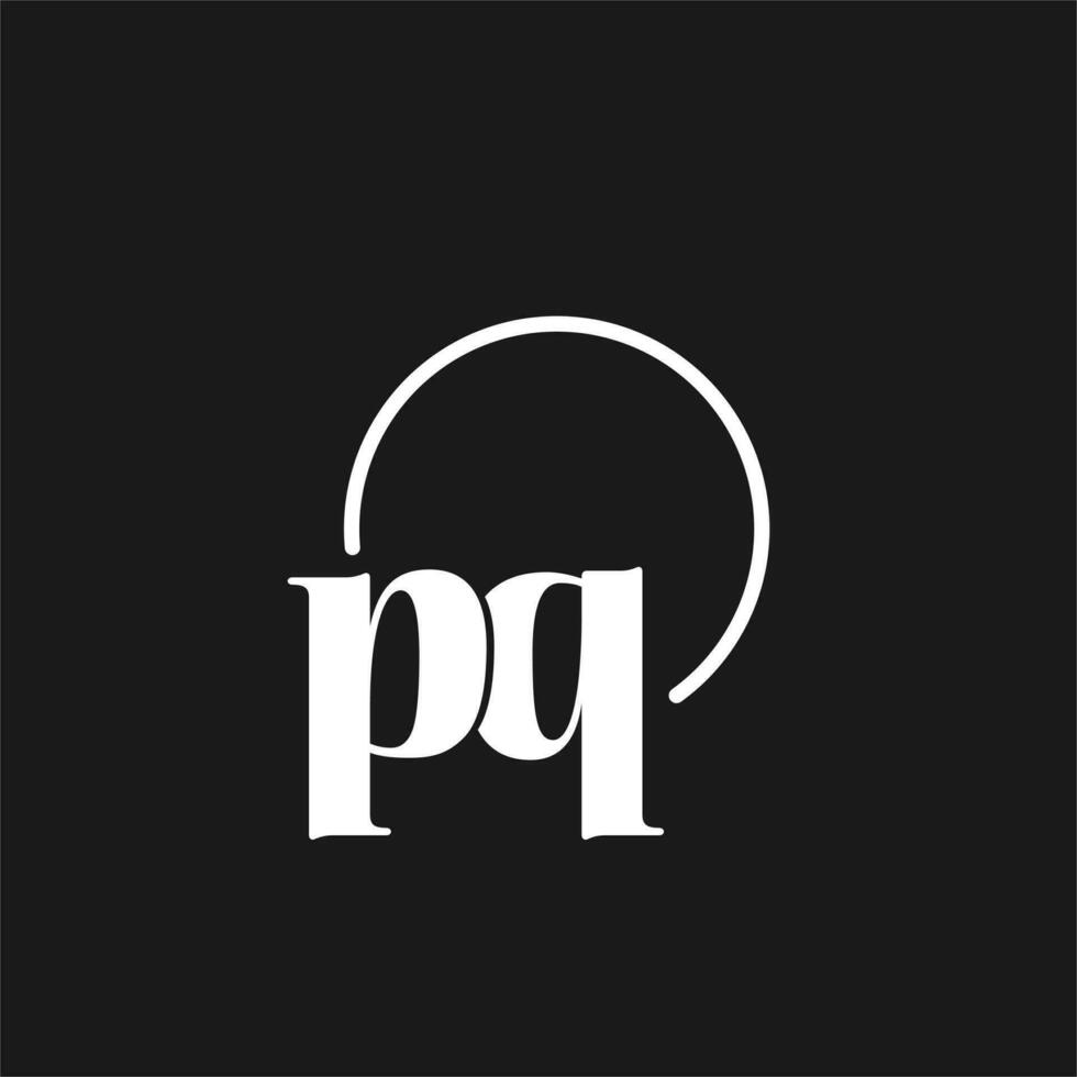 pq Logo Initialen Monogramm mit kreisförmig Linien, minimalistisch und sauber Logo Design, einfach aber nobel Stil vektor