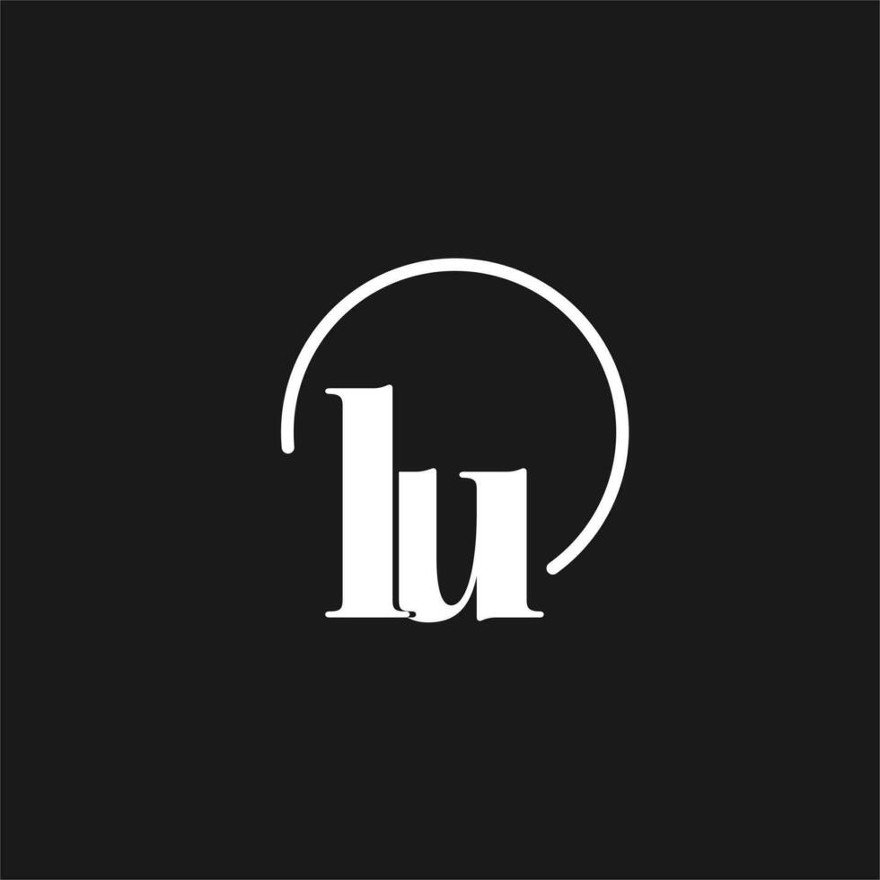 lu Logo Initialen Monogramm mit kreisförmig Linien, minimalistisch und sauber Logo Design, einfach aber nobel Stil vektor