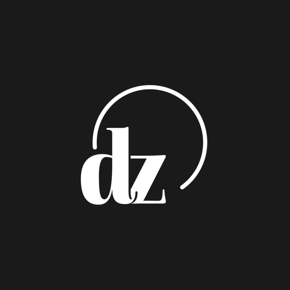 dz logotyp initialer monogram med cirkulär rader, minimalistisk och rena logotyp design, enkel men flott stil vektor