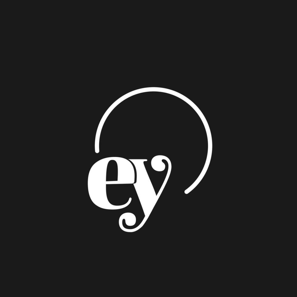 ey logotyp initialer monogram med cirkulär rader, minimalistisk och rena logotyp design, enkel men flott stil vektor