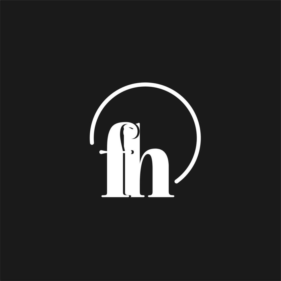 fh Logo Initialen Monogramm mit kreisförmig Linien, minimalistisch und sauber Logo Design, einfach aber nobel Stil vektor