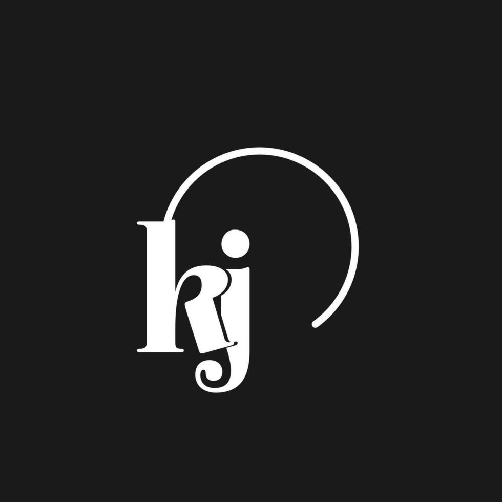 kj logotyp initialer monogram med cirkulär rader, minimalistisk och rena logotyp design, enkel men flott stil vektor