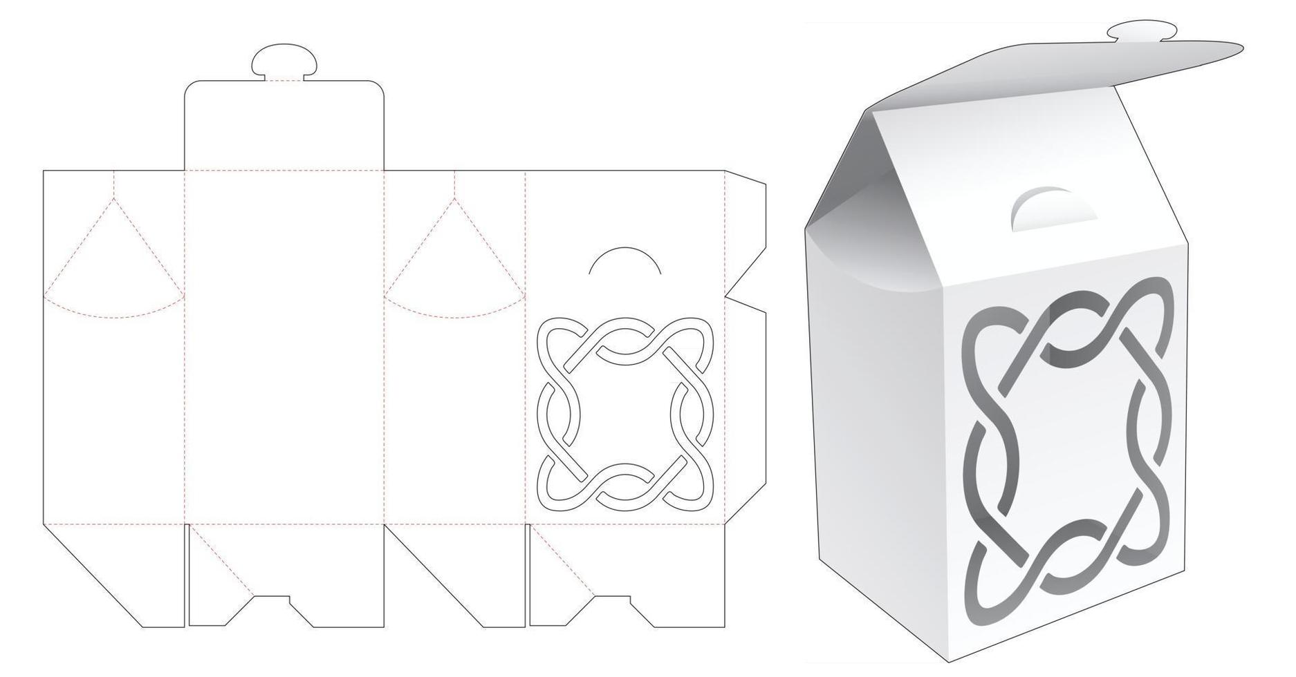 Flip Packaging Bag Box mit Schablonenmuster gestanzte Vorlage vektor