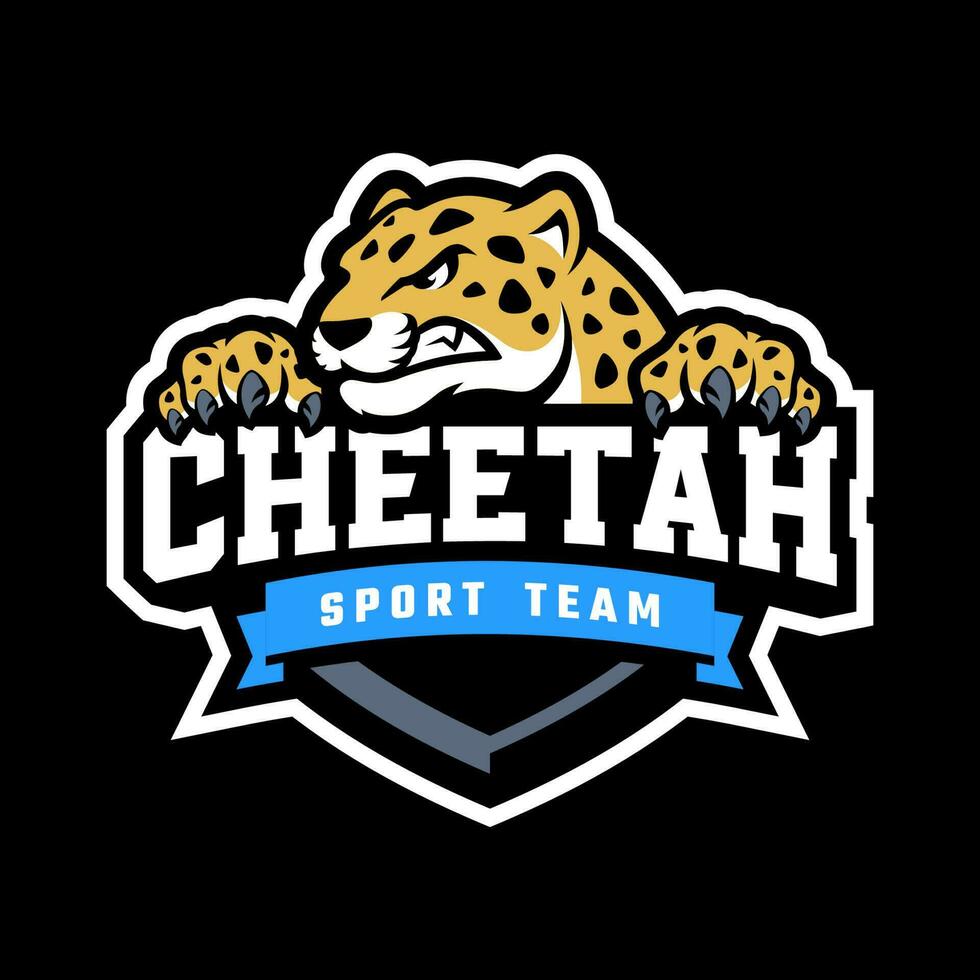 Gepard-Sport-Maskottchen-Logo-Design vektor