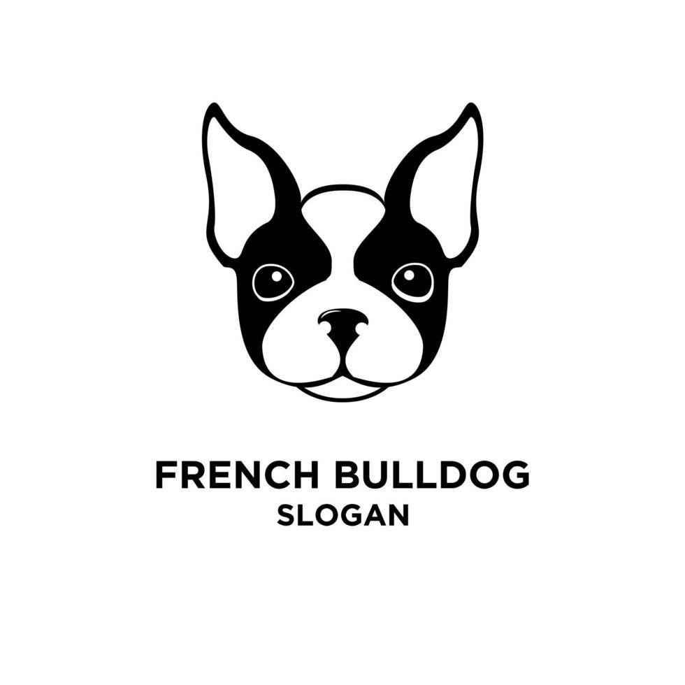 söt fransk bulldog huvud vektor logo ikon mönster mall design