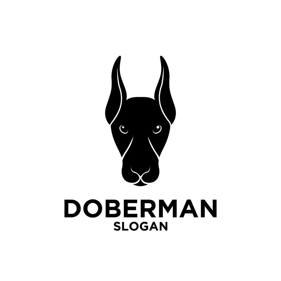 enkel doberman hund huvud vektor logo mall mönster ikon design