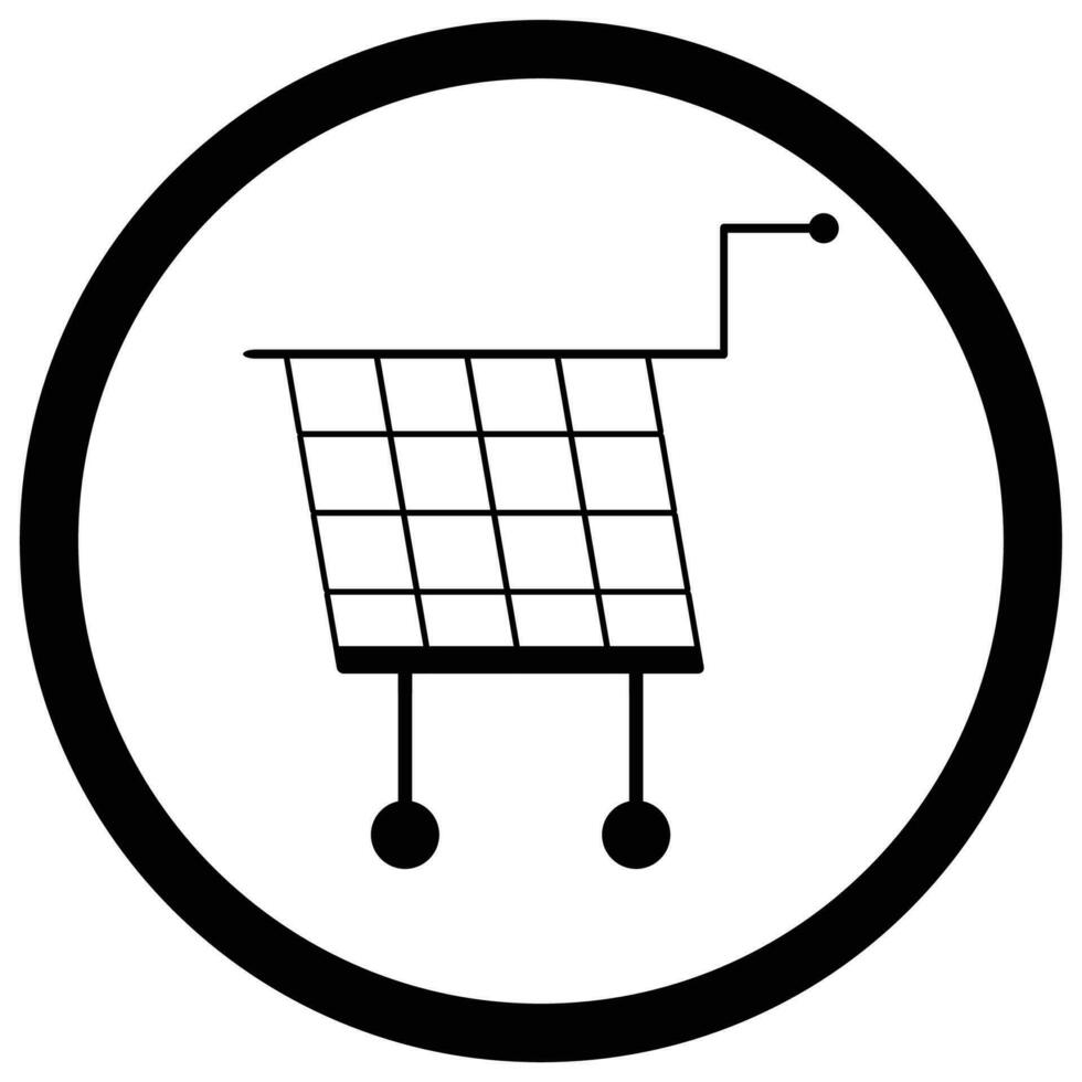 Einkaufen Korb Symbol einfarbig Vektor. Einkaufen Wagen und Illustration Einkaufen Wagen vektor