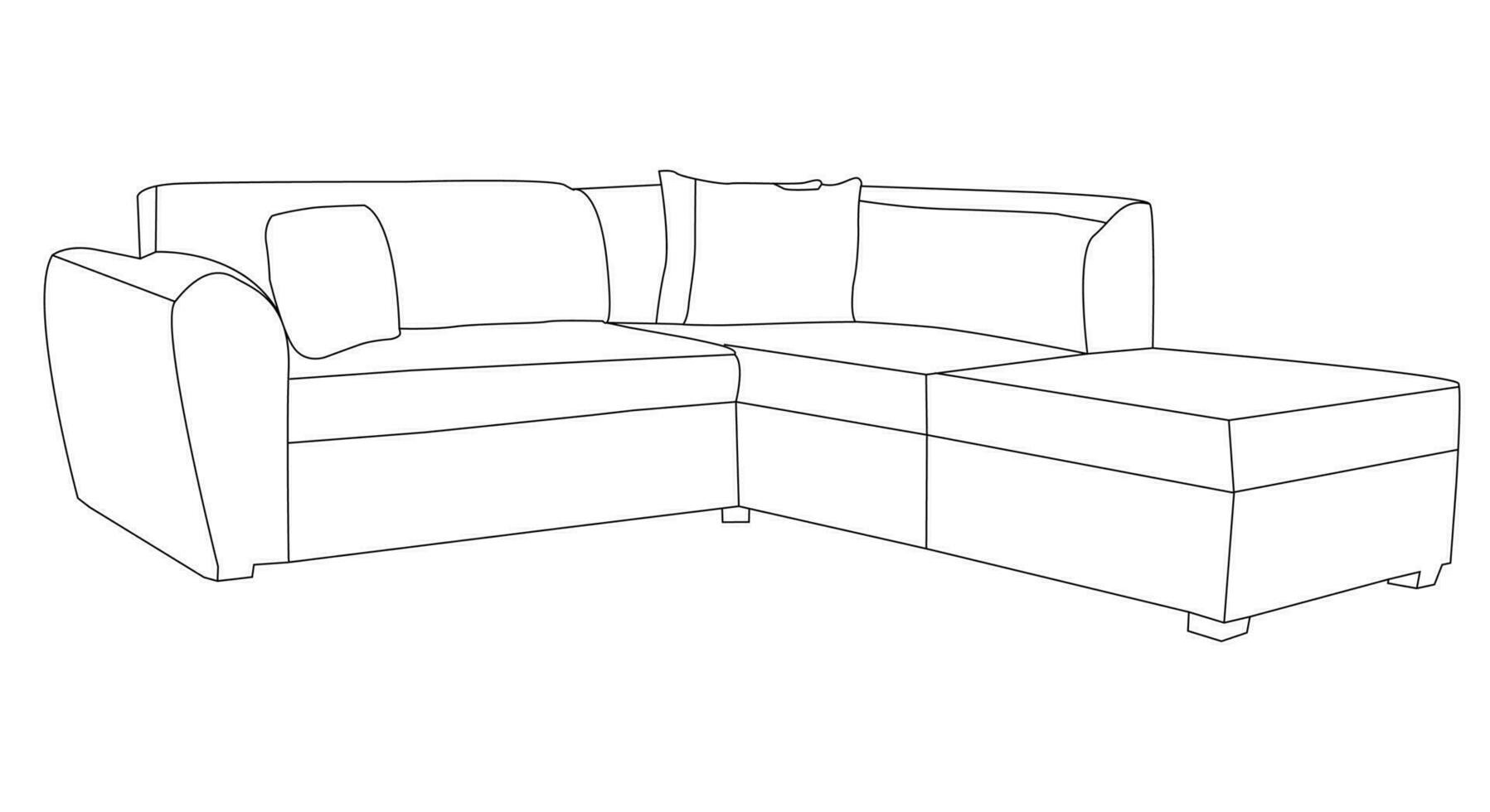 linje konst soffa vektor illustration