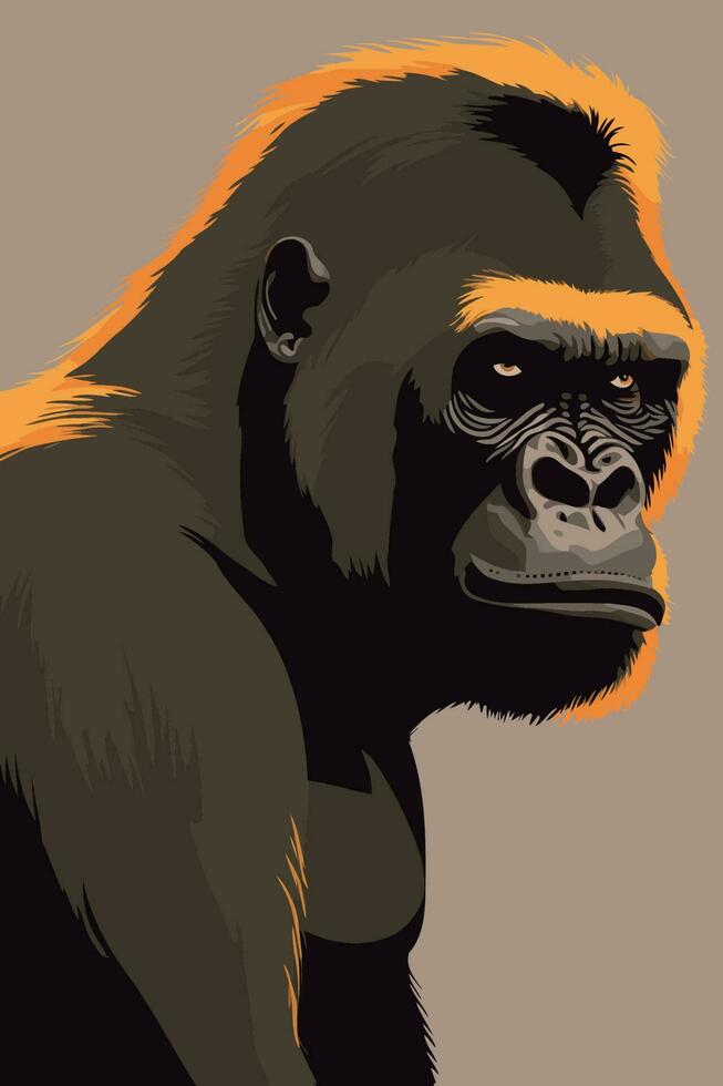 Gorilla Porträt. Vektor Illustration zum Ihre Design.