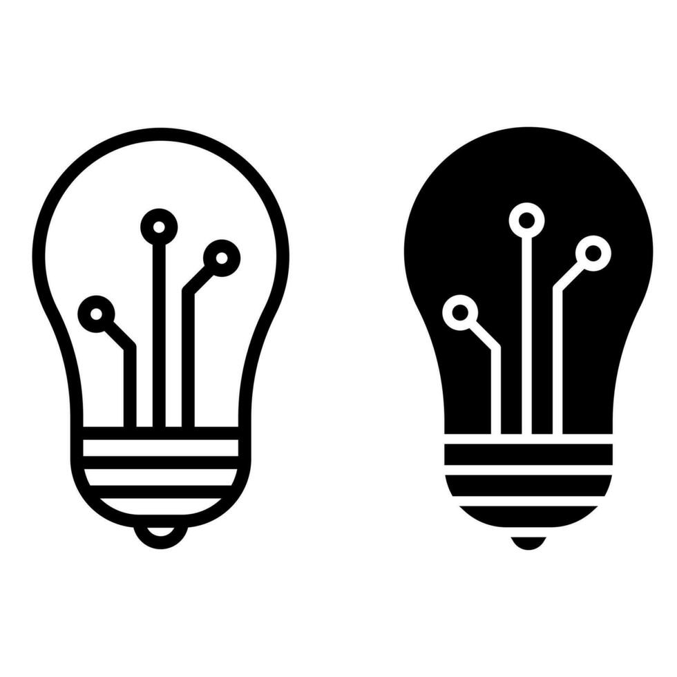 Glödlampa vektor ikon uppsättning. belysning illustration tecken samling. ljus symbol eller logotyp.