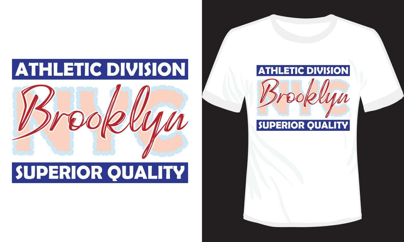 atletisk division brooklyn överlägsen kvalitet t-shirt design vektor illustration