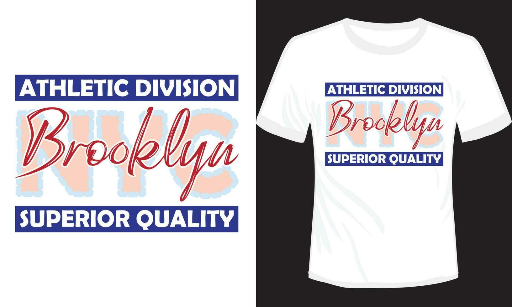 sportlich Aufteilung Brooklyn überlegen Qualität T-Shirt Design Vektor Illustration