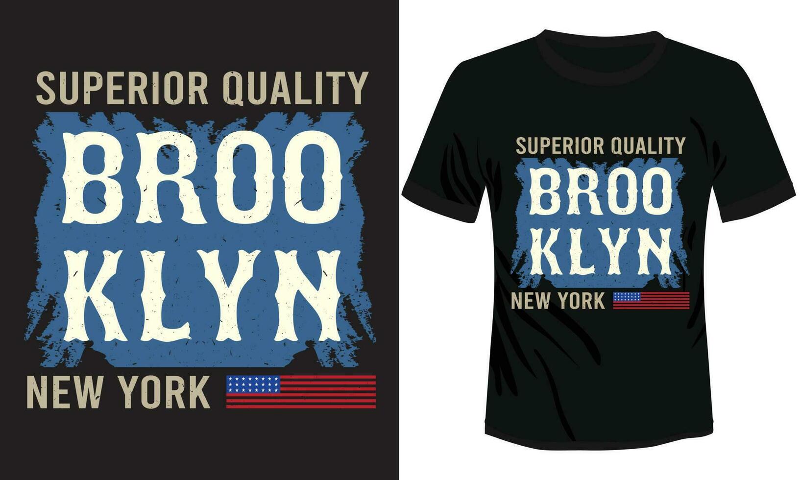 överlägsen kvalitet brooklyn ny york typografi t-shirt design vektor illustration