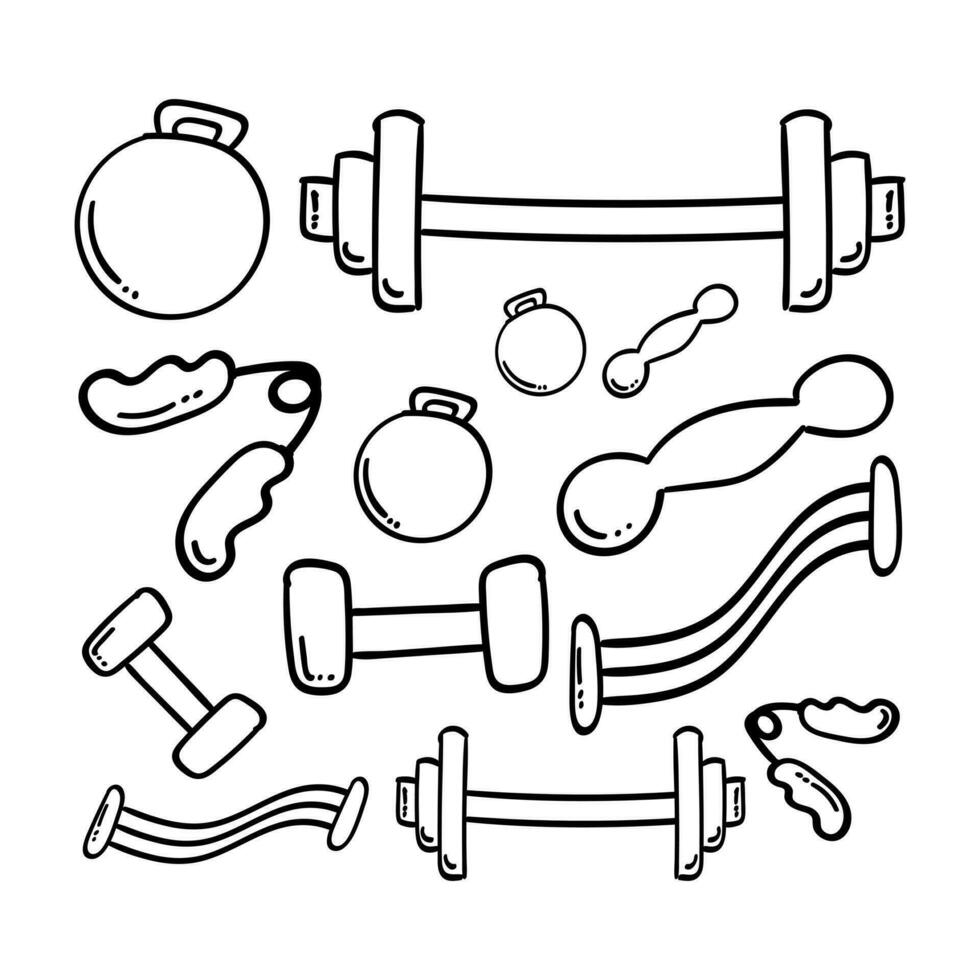 handgezeichnete Fitnessgeräte-Symbol vektor