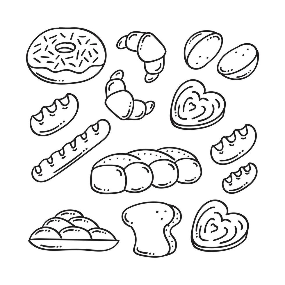 Hand gezeichnet Brot oder Bäckerei Symbol vektor