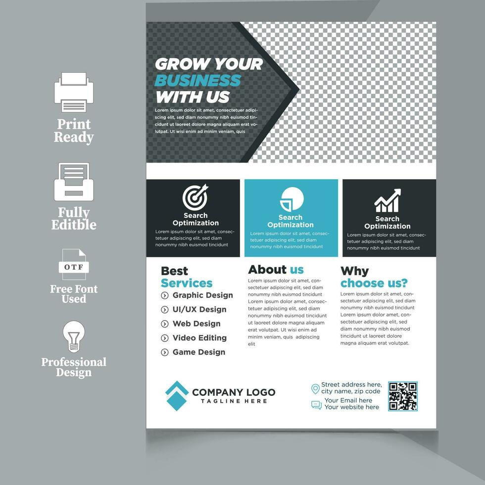korporativ Flyer Design zum Ihre Geschäft, Vektor Vorlage Flyer