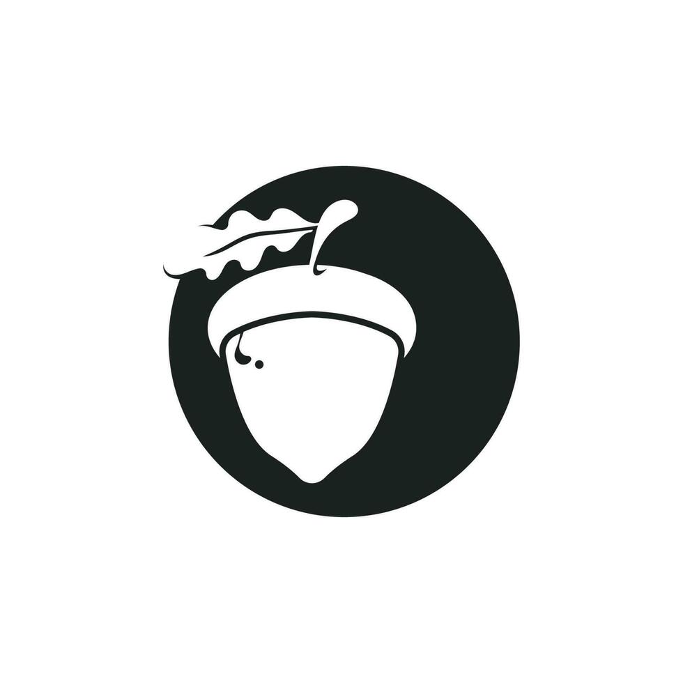 Eichel Logo Vorlage mit Blätter vektor