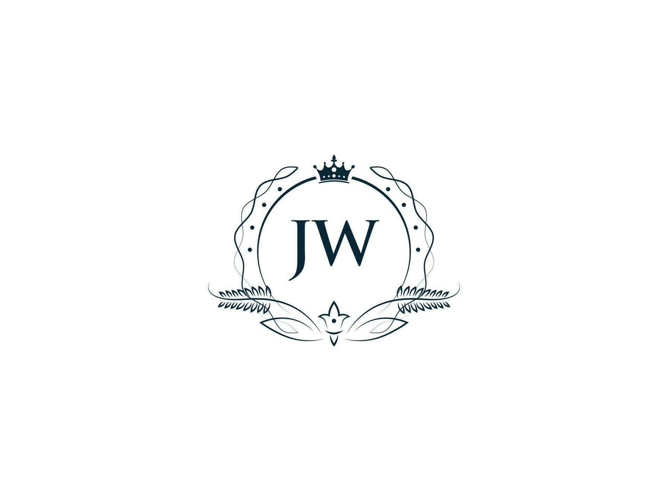 Monogramm jw feminin Unternehmen Logo Design, Luxus jw W J königlich Krone Logo Symbol vektor