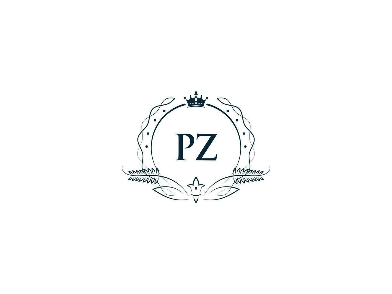 minimalistisch pz Logo Symbol, kreativ pz zp Luxus Krone Brief Logo Design vektor