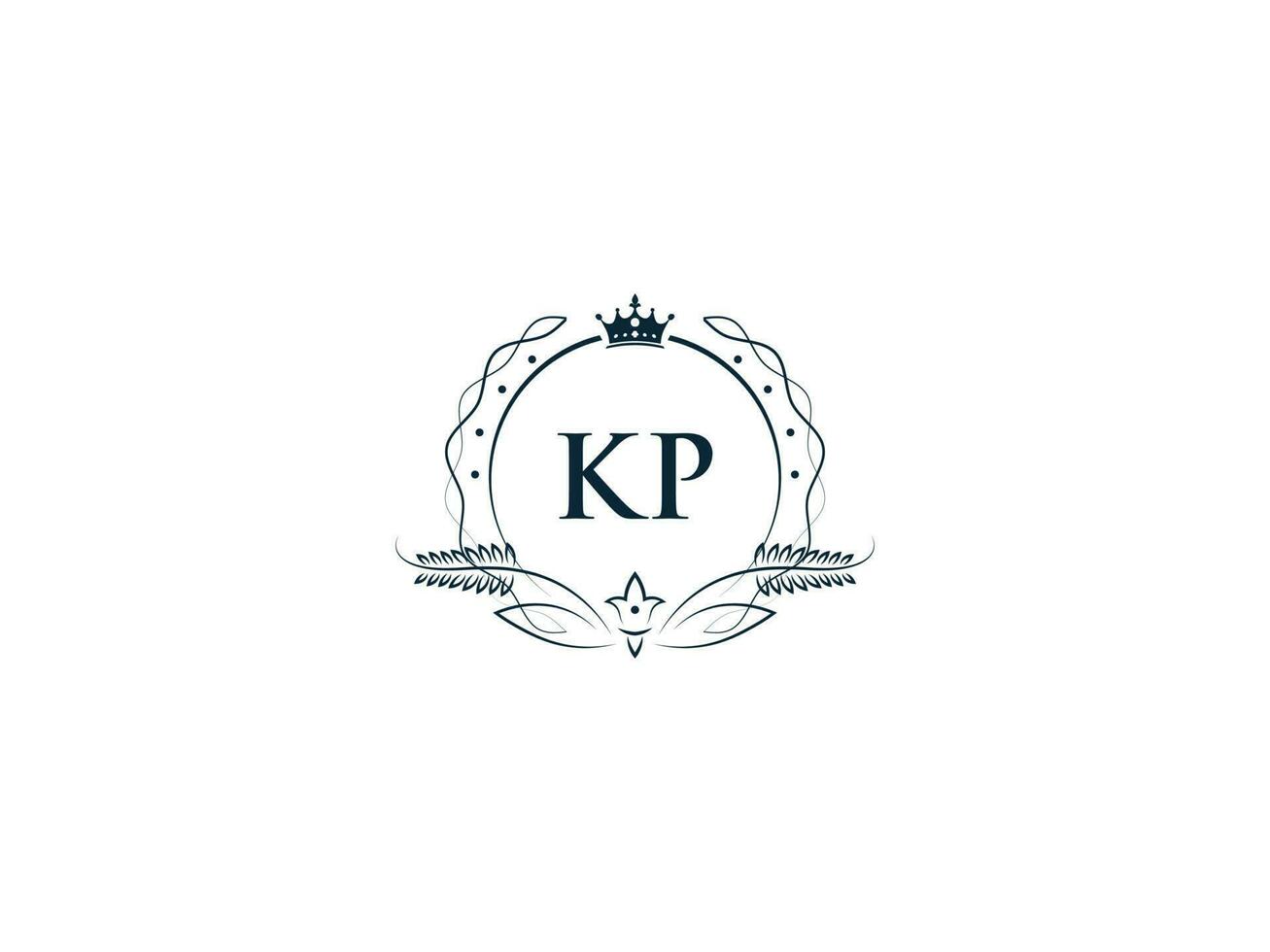 Alphabet Krone kp feminin Logo Elemente, Initiale Luxus kp pk Brief Logo Vorlage vektor