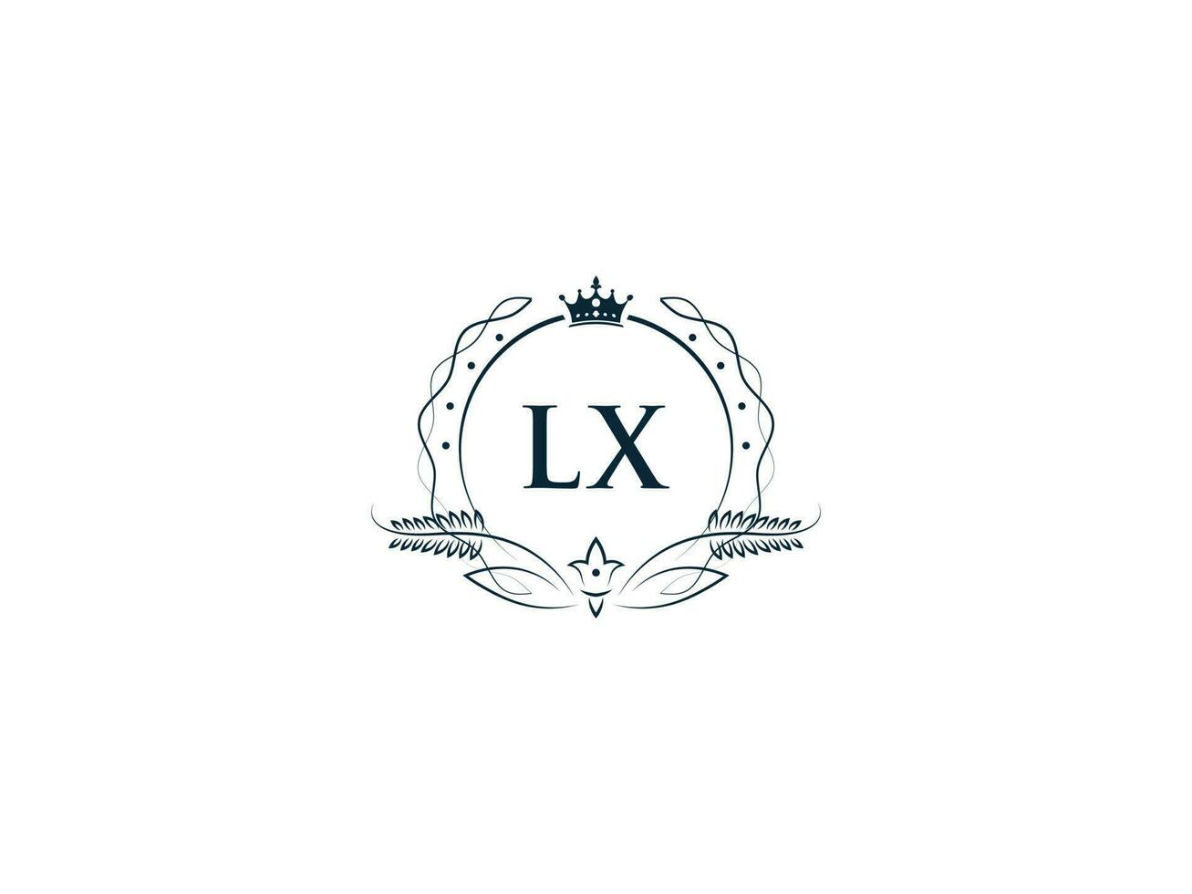 feminin lx Luxus Krone Logo, minimalistisch lx xl Logo Brief Vektor Kunst