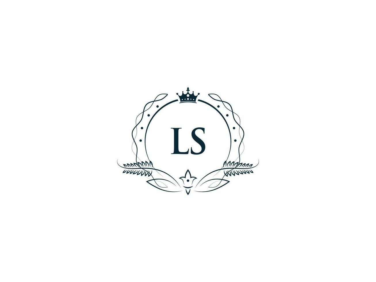 feminin ls lyx krona logotyp, minimalistisk ls sl logotyp brev vektor konst