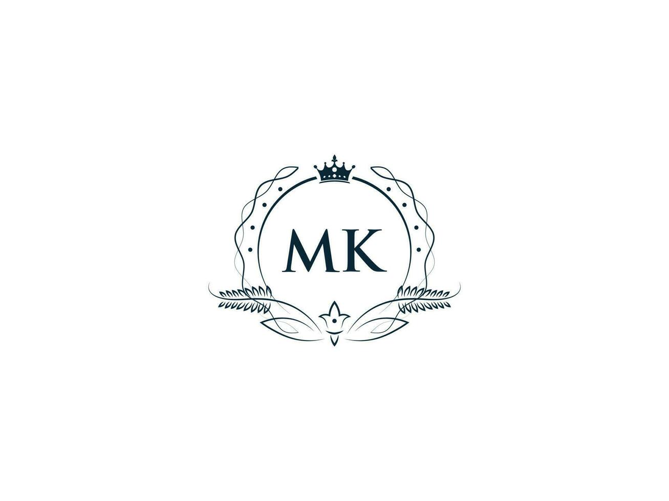 Monogramm mk Luxus Krone Logo, kreativ feminin mk km Logo Brief Symbol Vektor