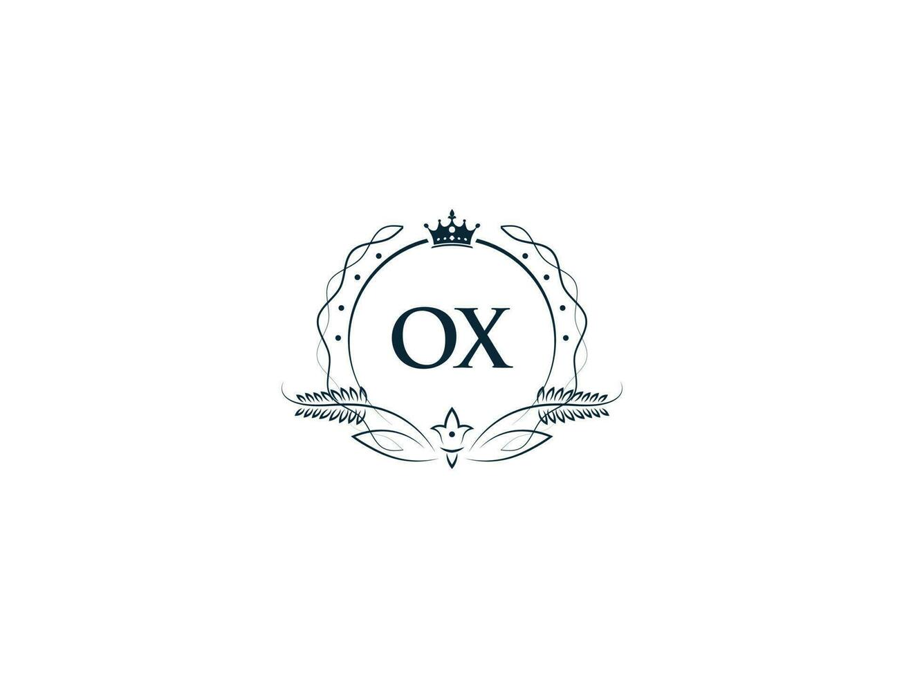 minimalistisch Ochse feminin Logo Hersteller, Alphabet Ochse xo Logo Brief Vektor Krone