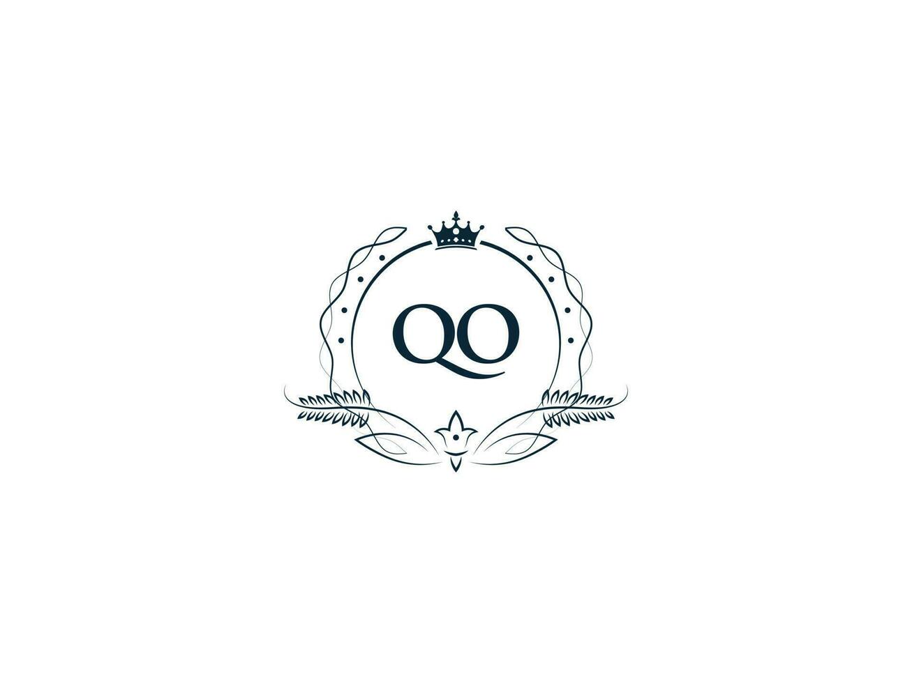 premie kunglig krona qo logotyp, unik brev qo o Q logotyp ikon vektor bild design