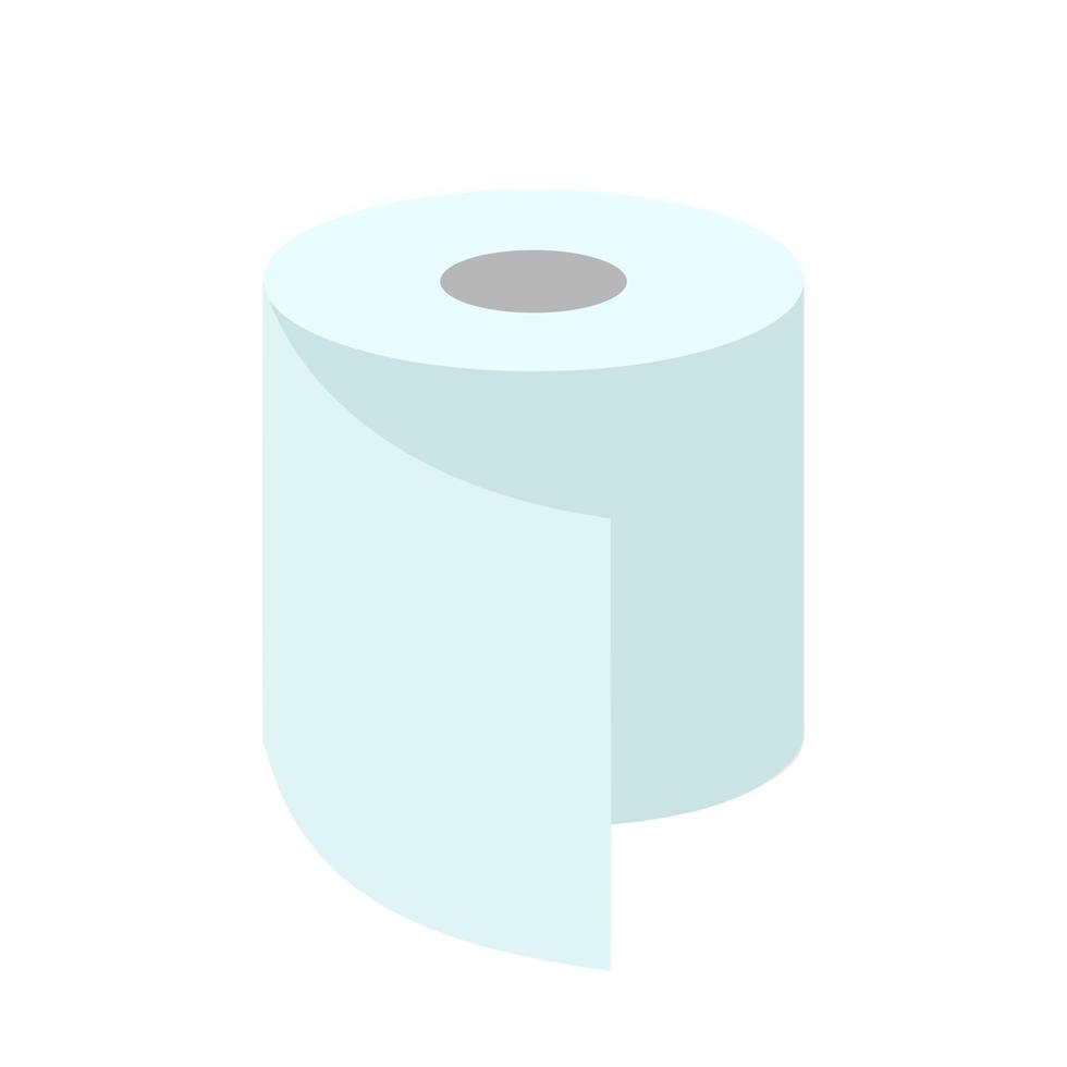 eine Rolle Toilettenpapier. flache Illustration des Vektors lokalisiert auf einem weißen Hintergrund. vektor