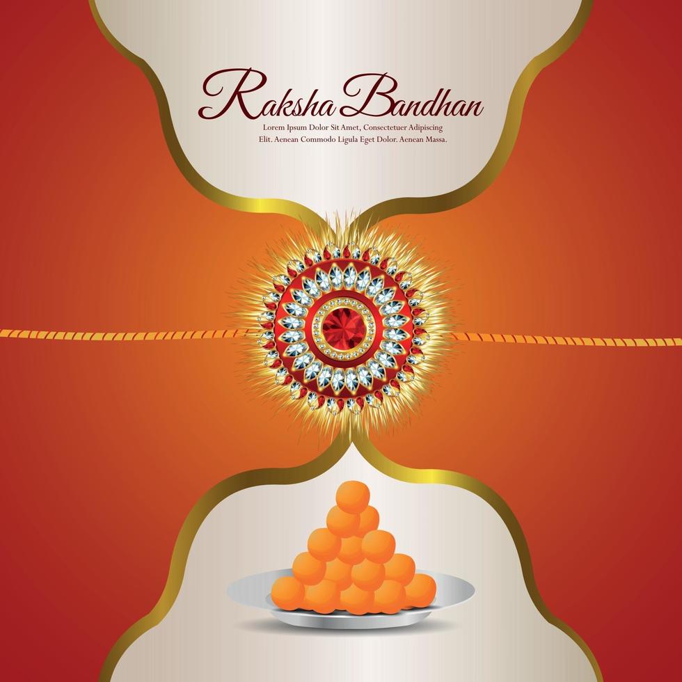 raksha bandhan festivalen i Indien firande gratulationskort med söta vektor