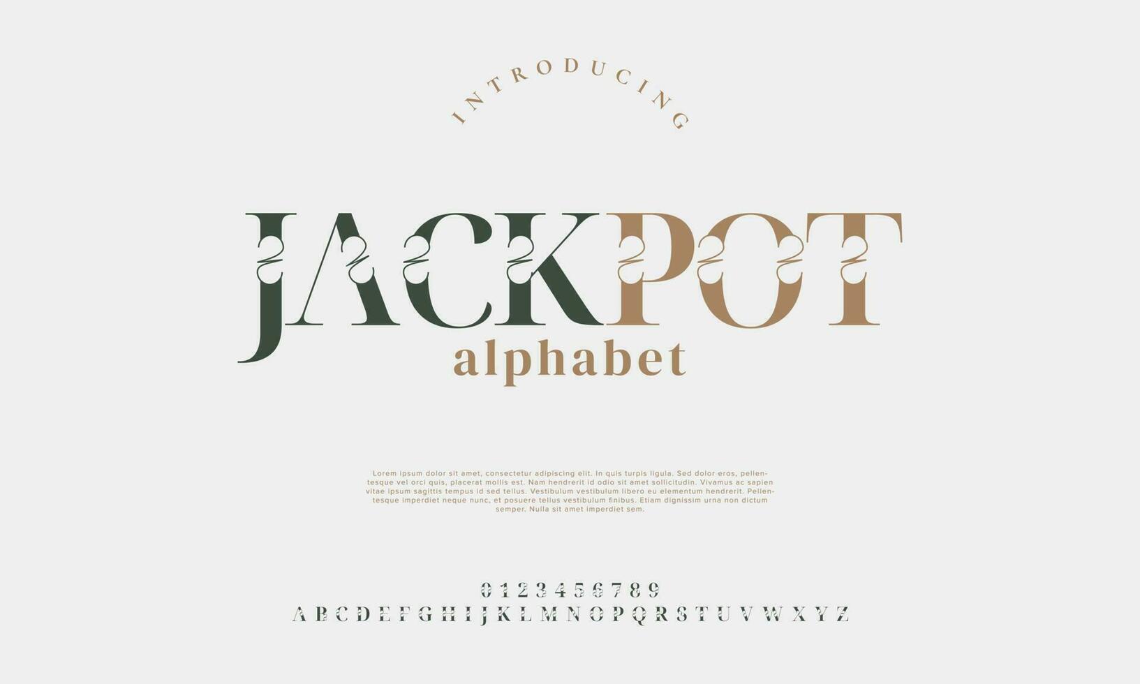 Jackpot elegant Alphabet Briefe Schriftart und Nummer. klassisch Beschriftung minimal Mode Entwürfe. Typografie modern serif Schriftarten dekorativ Jahrgang Design Konzept. Vektor Illustration