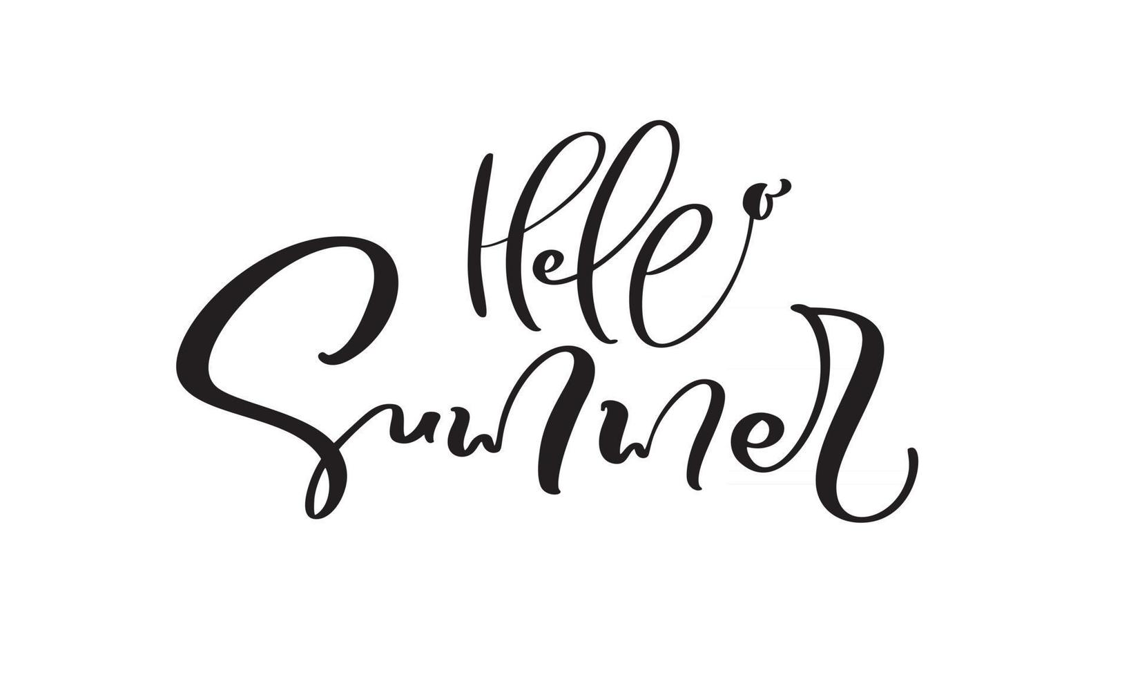 Hallo Sommer Kalligraphie Schriftzug Pinsel Text vektor