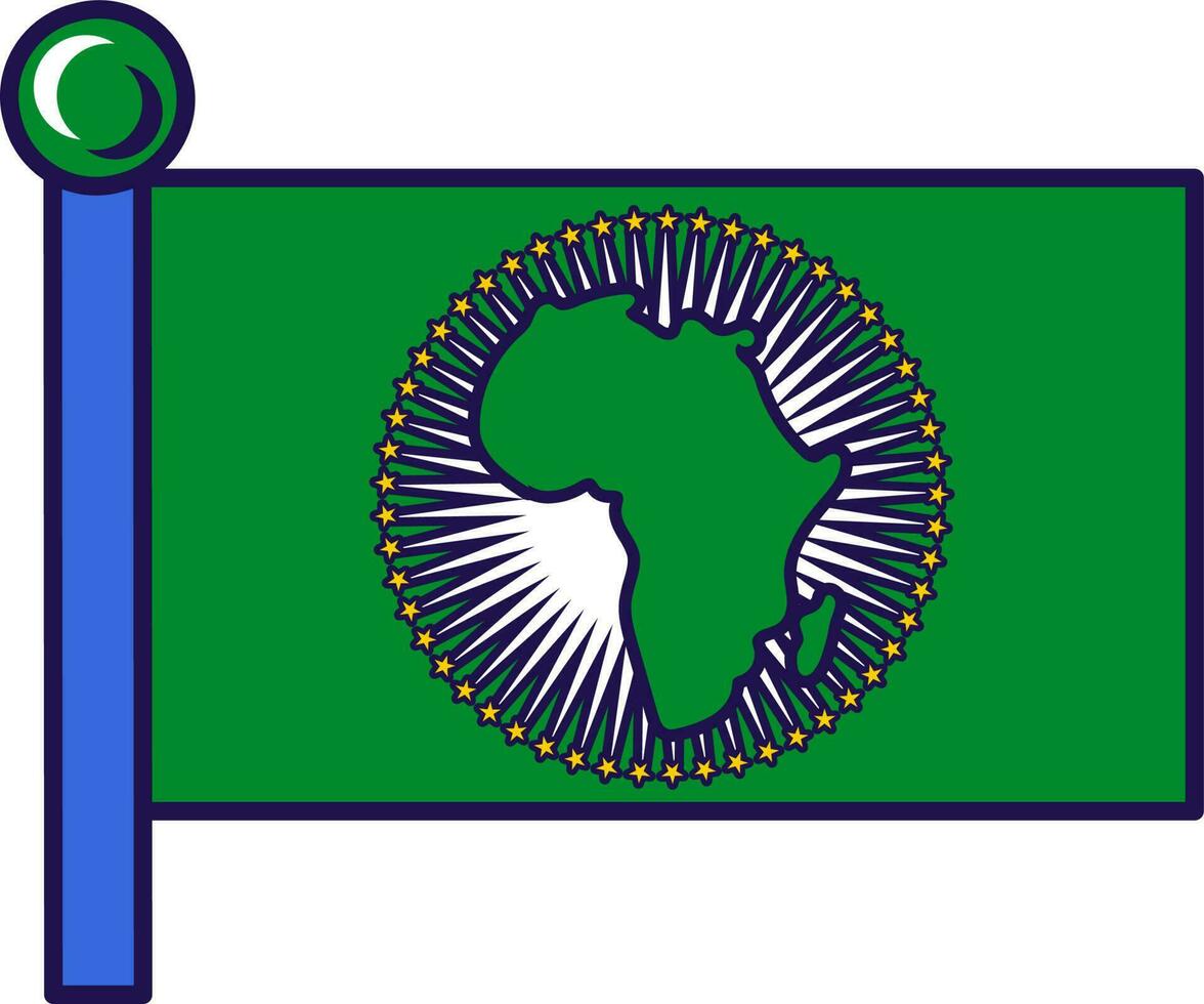 Gliederung Flagge afrikanisch Union Fahnenstange Flagge Banner vektor