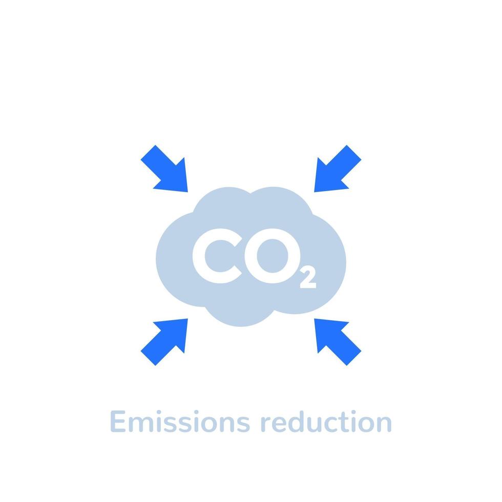 CO2-utsläppsminskning vektor platt ikon
