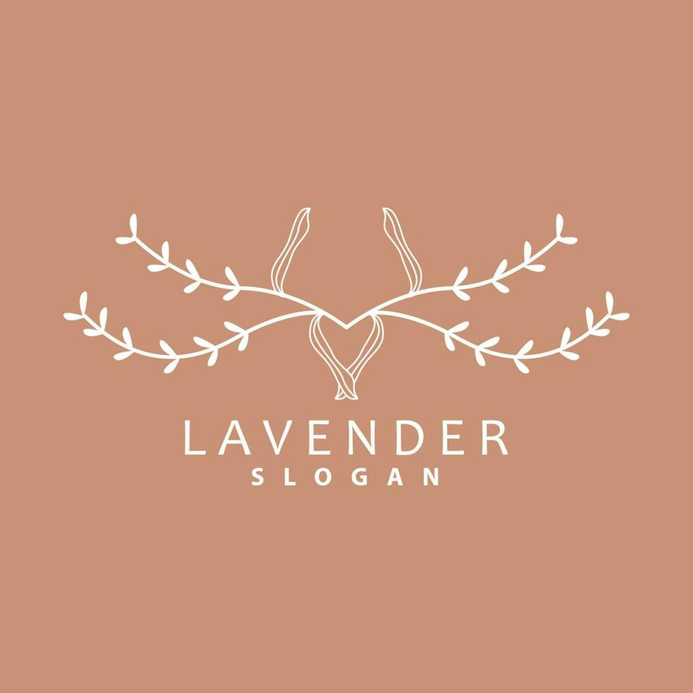 Lavendel Logo, einfach elegant lila Blume Pflanze Vektor, Gruß Karte Design, Banner, Blume Ornament, Lavendel Hand gezeichnet Hochzeit, Symbol Symbol Illustration vektor