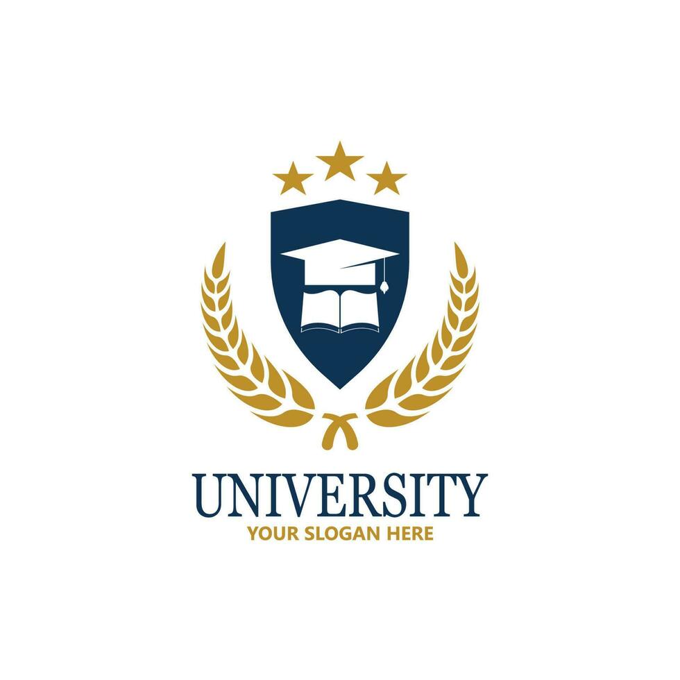 Entwurfsvorlage für das Logo der Universitätsakademie und des Kurses vektor