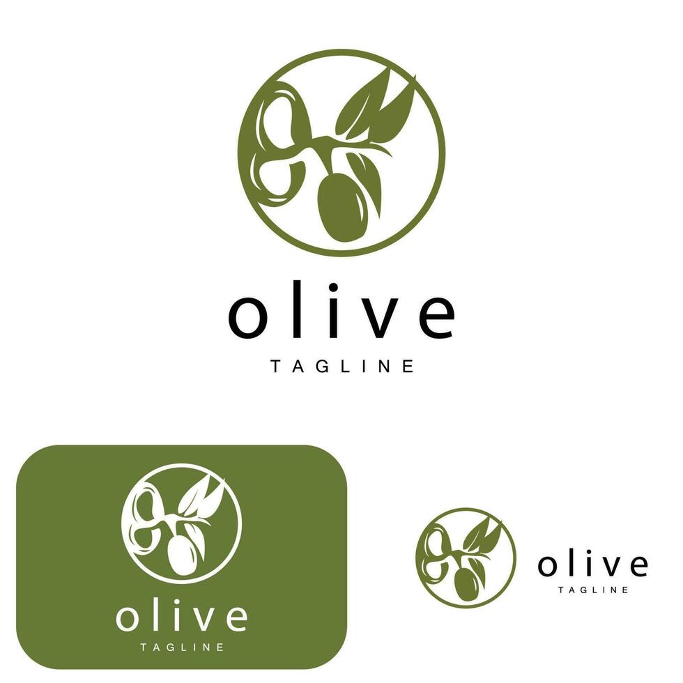 Olive Logo, Olive Öl Pflanze Vektor, natürlich Kräuter- Gesundheit Medizin Design, Illustration Vorlage Symbol vektor