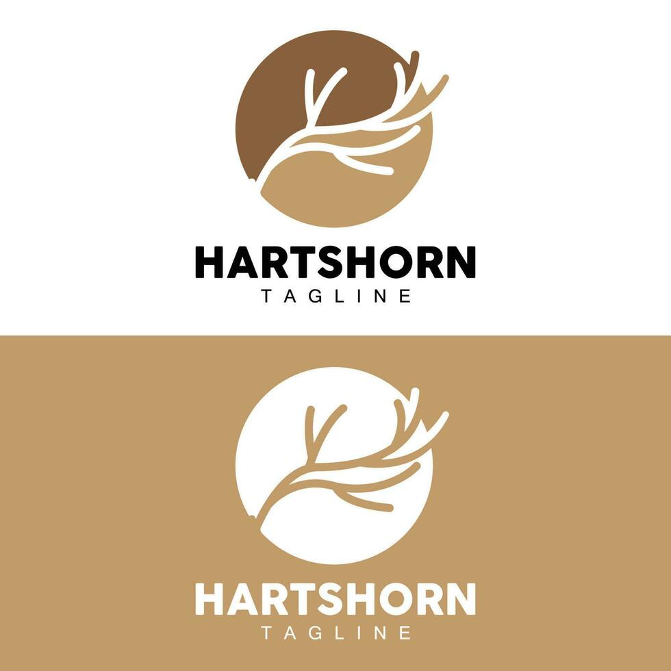 Hirsch Horn Logo, Tier Vektor, minimalistisch einfach Design, Illustration Symbol Symbol vektor