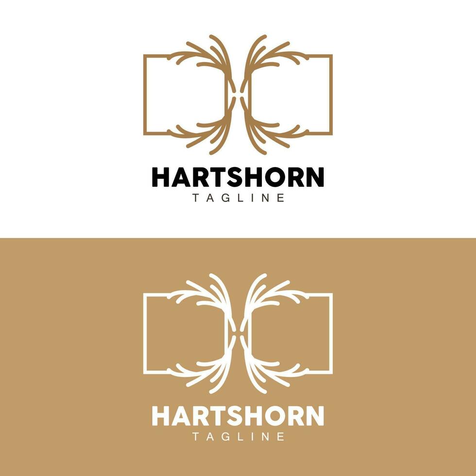 Hirsch Horn Logo, Tier Vektor, minimalistisch einfach Design, Illustration Symbol Symbol vektor