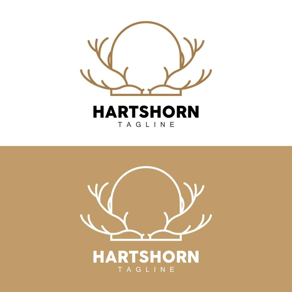 Hirsch Horn Logo, Tier Vektor, minimalistisch einfach Design, Illustration Symbol Symbol vektor