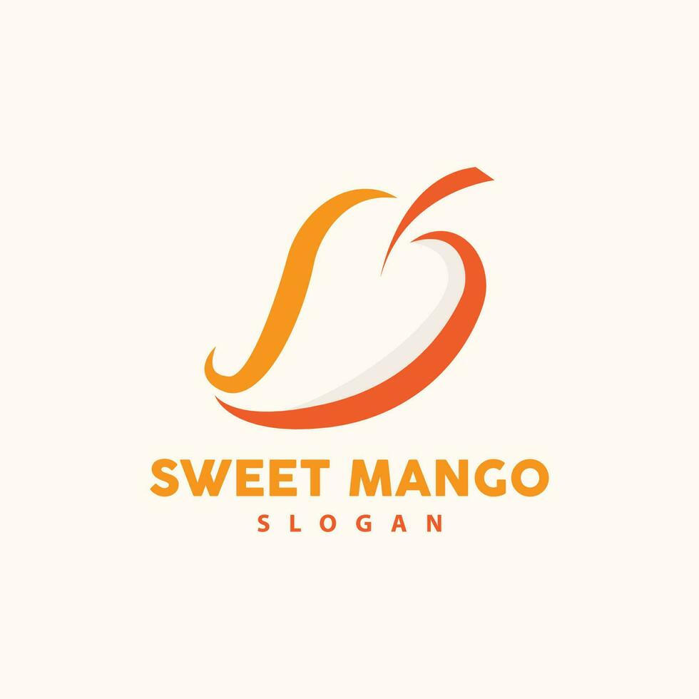 Mango Logo, frisch Obst Vektor, abstrakt Linie Stil Design, Symbol Vorlage Illustration vektor