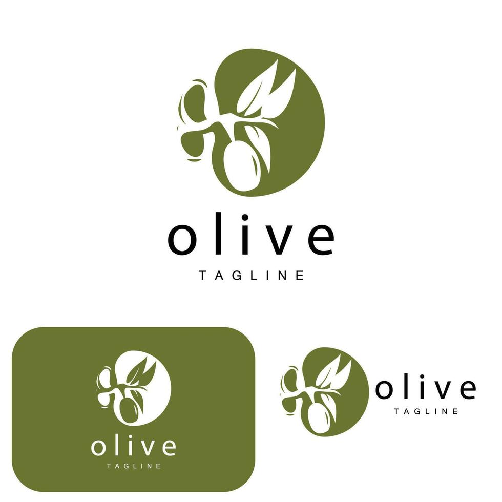 Olive Logo, Olive Öl Pflanze Vektor, natürlich Kräuter- Gesundheit Medizin Design, Illustration Vorlage Symbol vektor