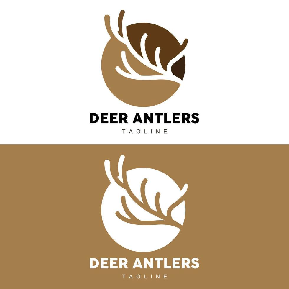 rådjur horn logotyp, djur- vektor, minimalistisk enkel design, illustration symbol ikon vektor